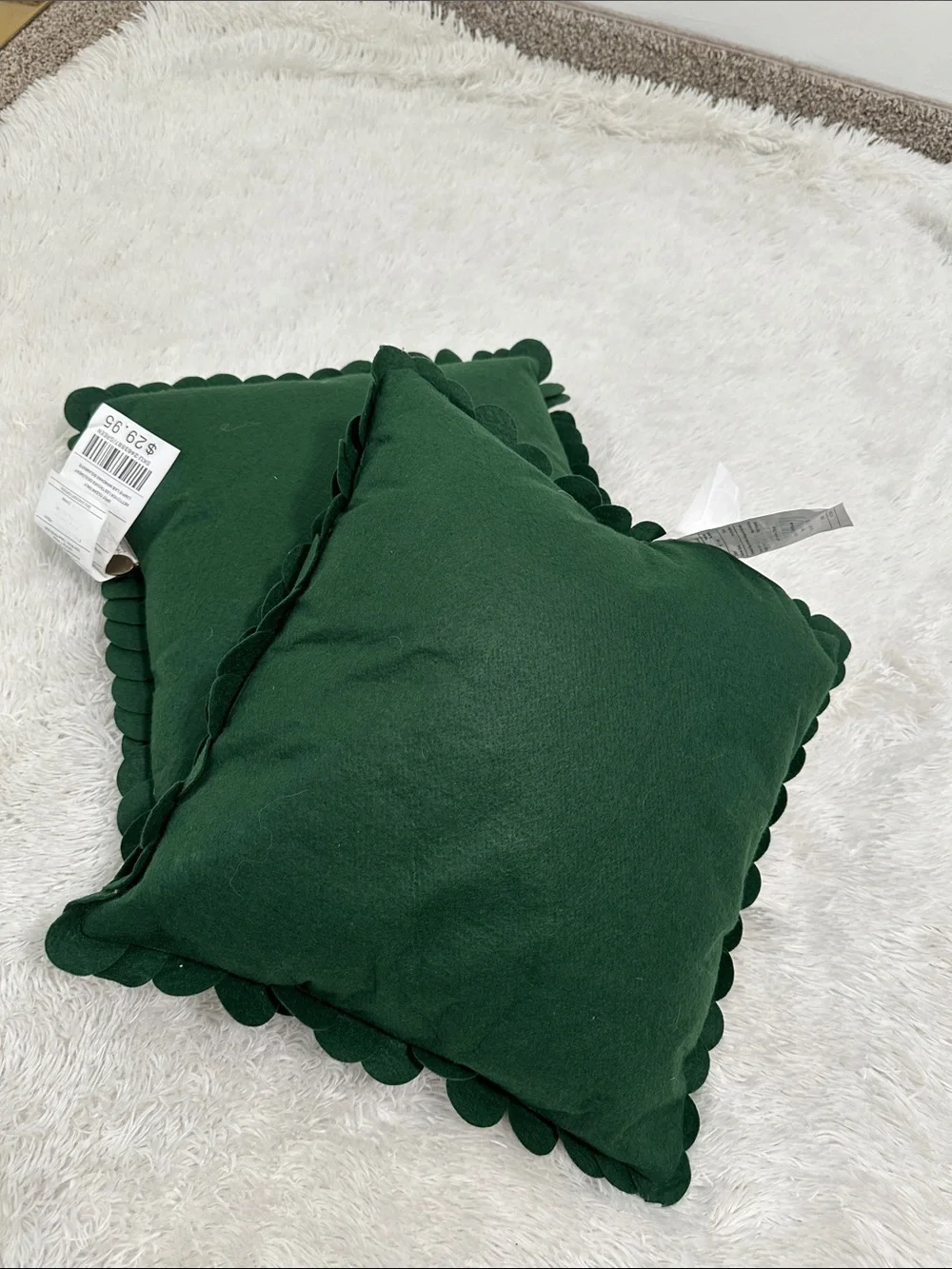 🥕 NWT Pier 1 Layered Felt 14” Throw Pillows